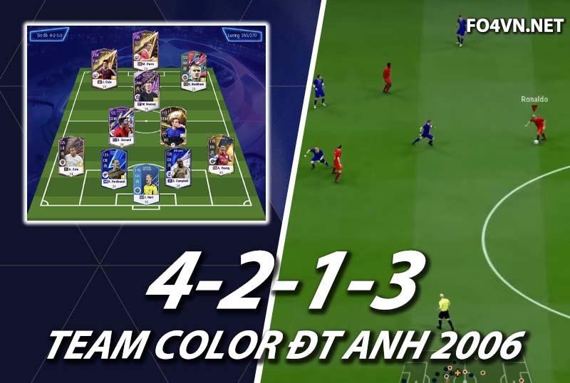 Chiến thuật FC Online : Sơ đồ 4213 với ĐT Anh năm 2006