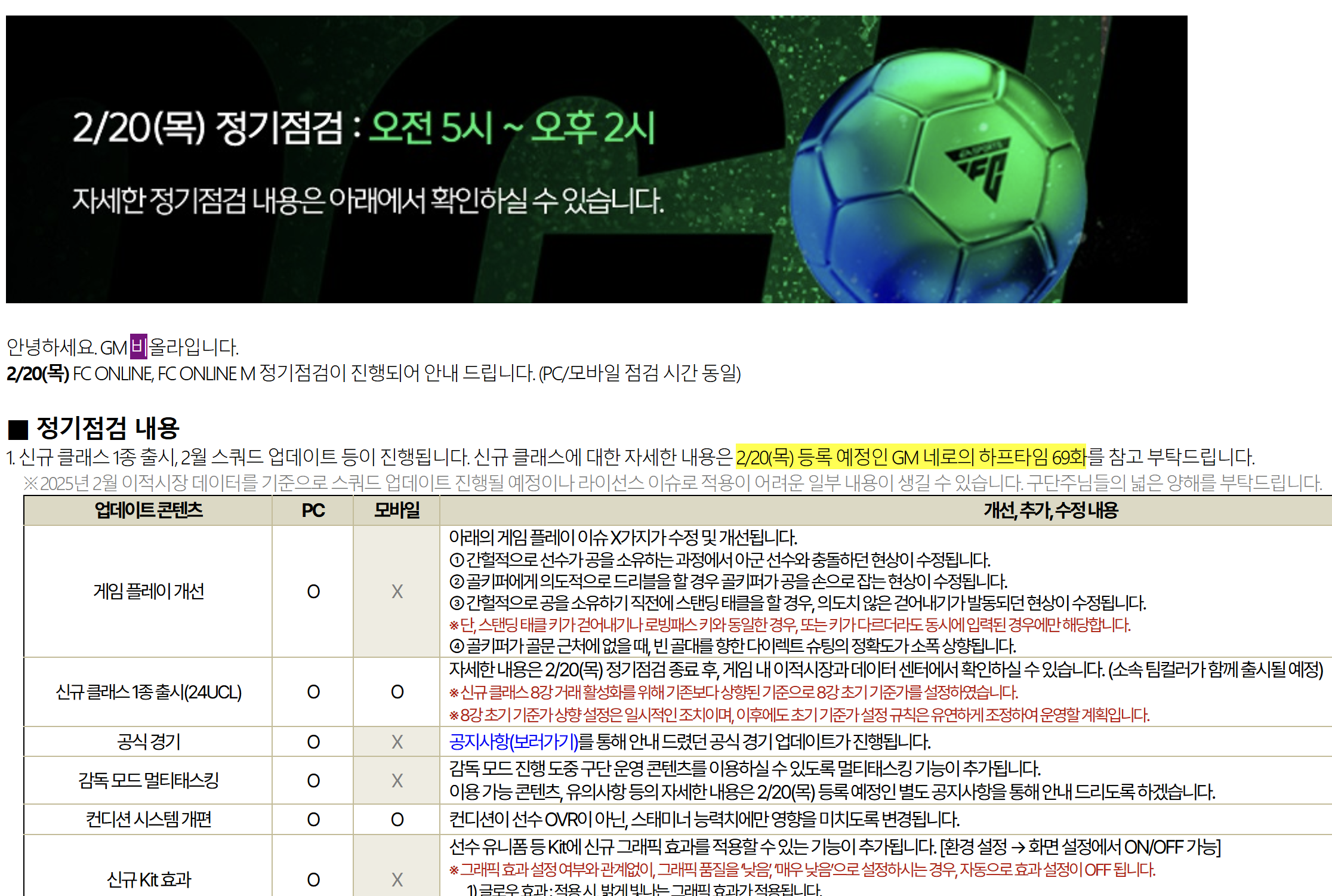 Cập Nhật : FC Online Hàn Quốc thông báo ra mắt mùa thẻ 24UCL