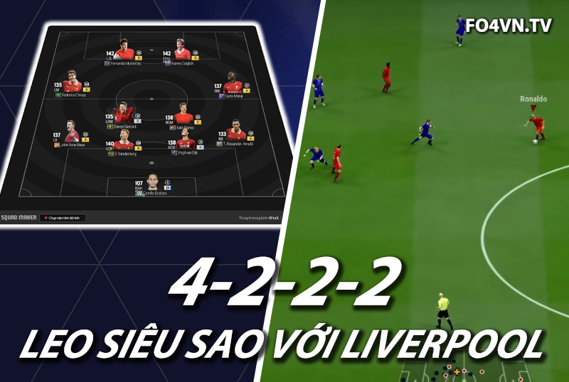 Chiến thuật FC Online : Sơ đồ 4222 với Liverpool top 2 rank siêu sao Hàn