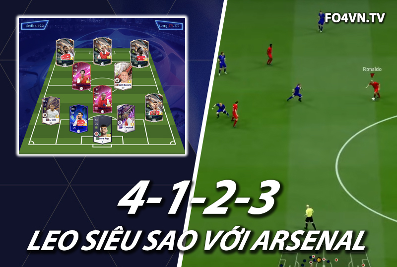 Chiến thuật FC Online : Sơ đồ 4123 với team color Arsenal top rank Hàn