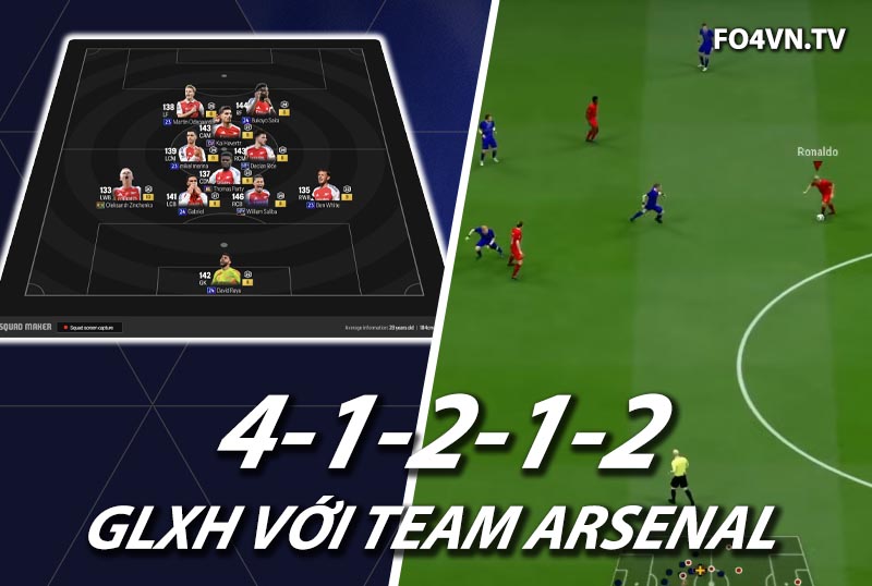 GLXH FC Online : Sơ đồ 41212 top rank Hàn với team color Arsenal