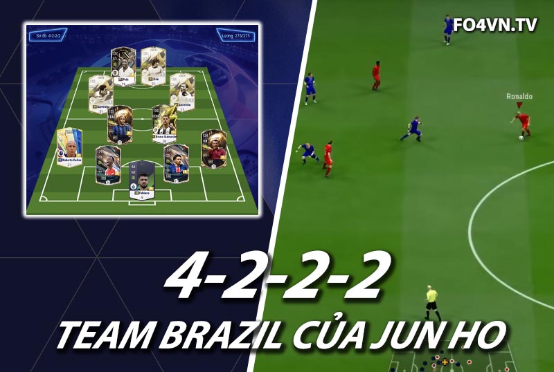 Chiến thuật FC Online : Sơ đồ 4222 của Jun Ho với team Brazil