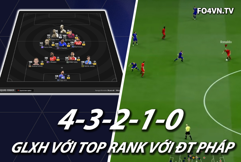 GLXH FC Online : Sơ đồ 43210 với ĐT Pháp top rank Hàn