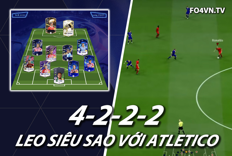 Chiến thuật FC Online : Sơ đồ 4222 với team Atletico top rank Hàn