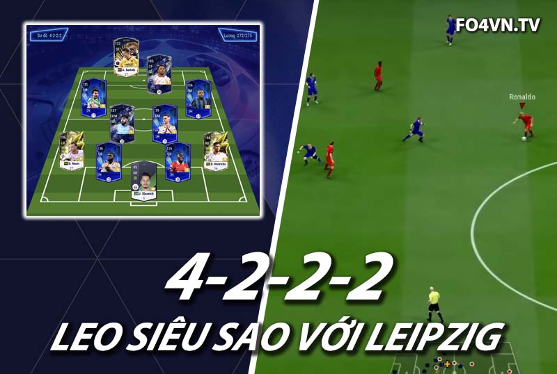 Chiến thuật FC Online : Sơ đồ 4222 ST/CF với team Leipzig top rank Hàn