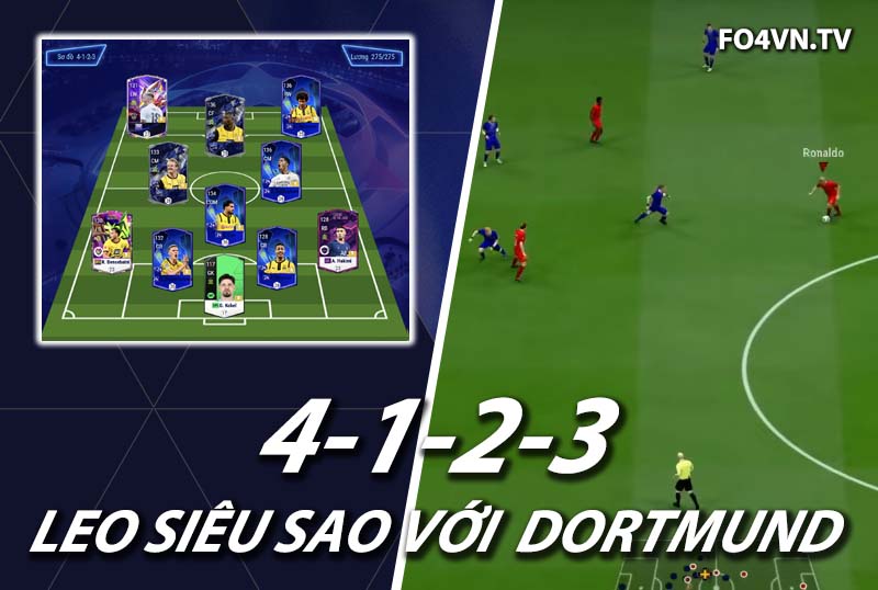 Chiến thuật FC Online : Sơ đồ 4123 với team Dortmund top rank Hàn