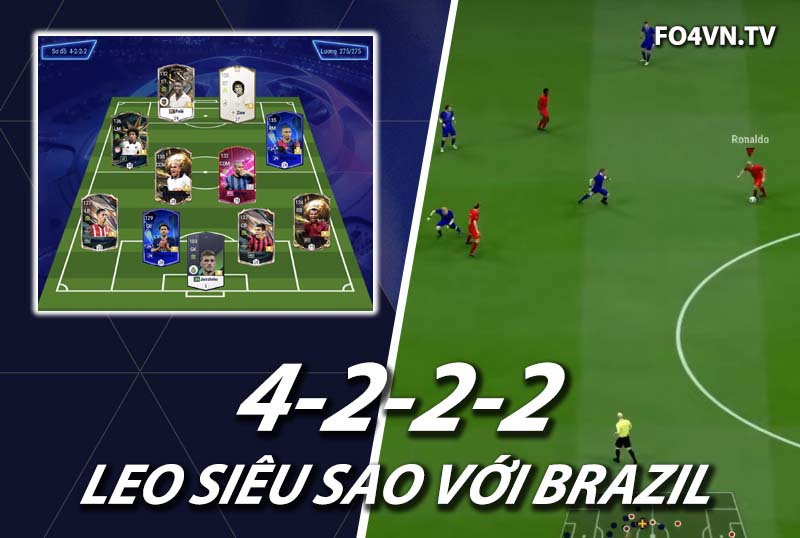 Chiến thuật FC Online : Sơ đồ 4222 team color Brazil top rank Hàn