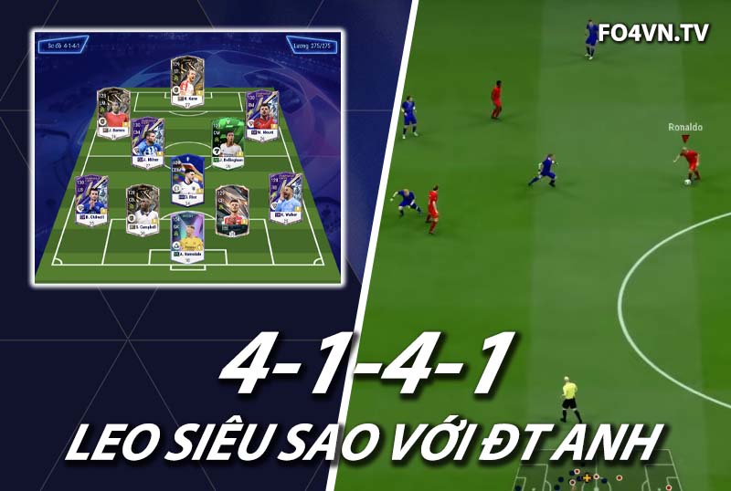 Chiến thuật FC Online : Sơ đồ 4141 với ĐT Anh kích hoạt team color Euro 2021