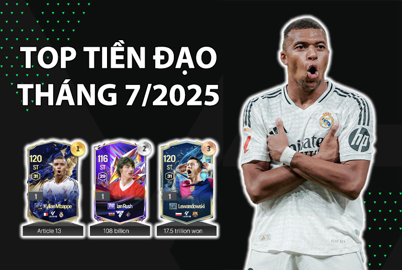 Những cầu thủ dùng nhiều nhất FC Online Hàn tháng 7/2025 vị trí tiền đạo