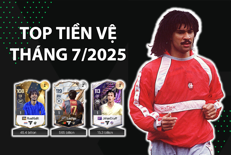 Những cầu thủ dùng nhiều nhất FC Online Hàn tháng 7/2025 vị trí tiền vệ