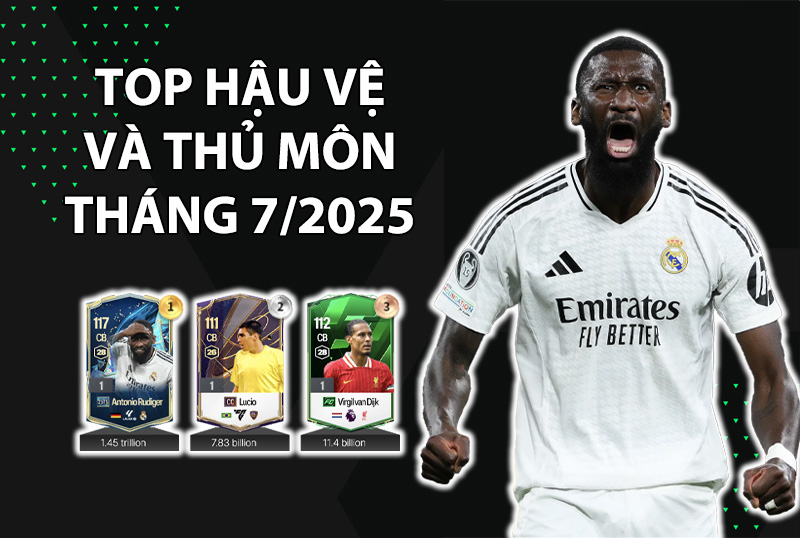 Những cầu thủ dùng nhiều nhất FC Online Hàn tháng 7/2025 vị trí phòng ngự