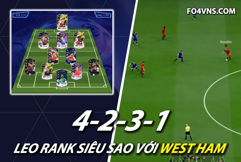 Chiến thuật FC Online : Sơ đồ 4231 với team color West Ham rank siêu sao