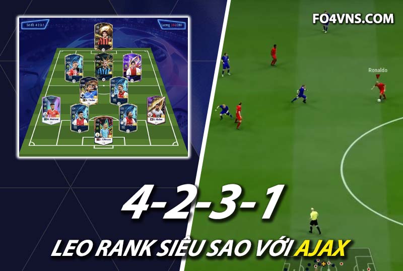 Chiến thuật FC Online : Sơ đồ 4231 team color Ajax rank siêu sao Hàn