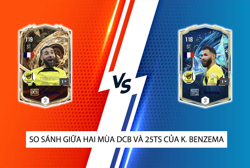 So sánh hai mùa giải DCB và 25TS của Benzema trong FC Online