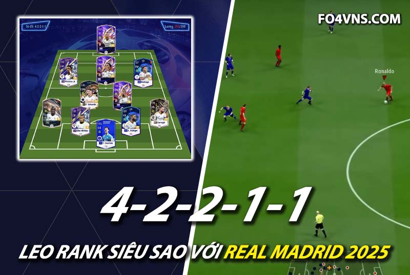 Chiến thuật FC Online : Sức mạnh của team Real Madrid đượng đại với 42211