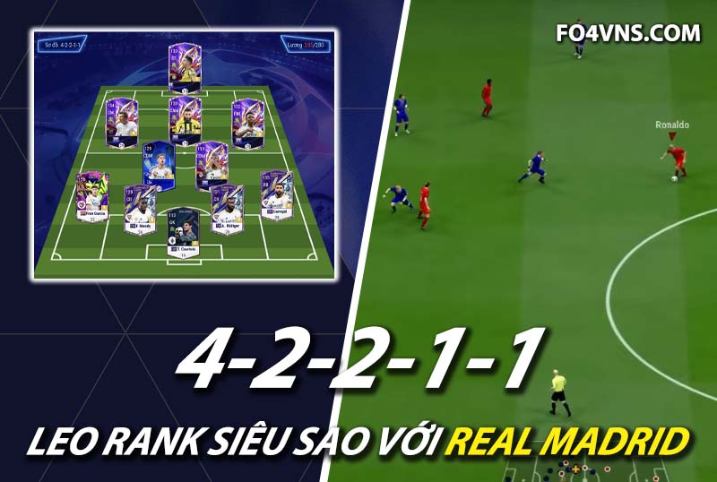 Chiến thuật FC Online : Phát huy sức mạnh của team Real Madrid với sơ đồ 42211