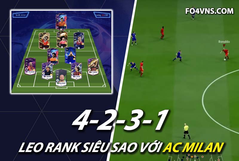 Chiến thuật FC Online : Phát huy sức mạnh bộ 3 Hà Lan Bay team AC Milan với sơ đồ 4231