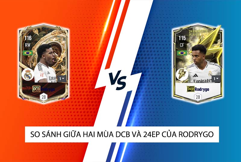 So sánh hai mùa giải DCB và 24EP của Rodrygo trong FC Online