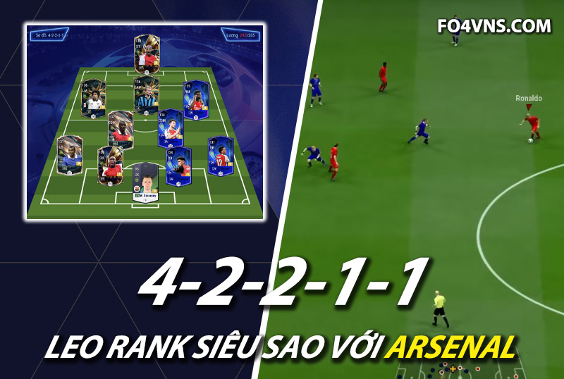 Chiến thuật FC Online : Phát huy sức mạnh team Arsenal với sơ đồ 42211