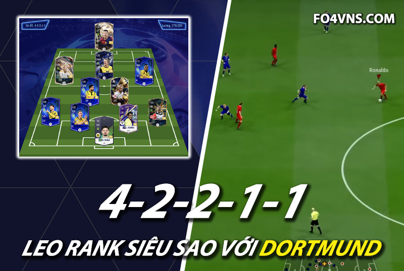 Chiến thuật FC Online : Phát huy sức mạnh team Dortmund với sơ đồ 42211