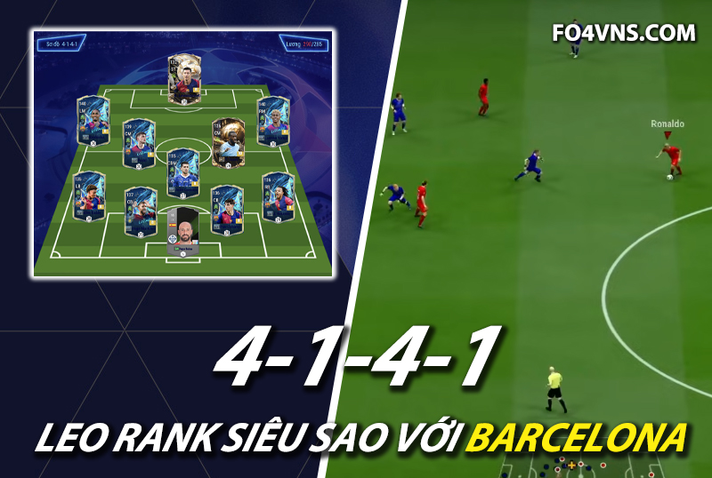 Chiến thuật FC Online : Phát huy sức mạnh team Barcelona với sơ đồ 4141