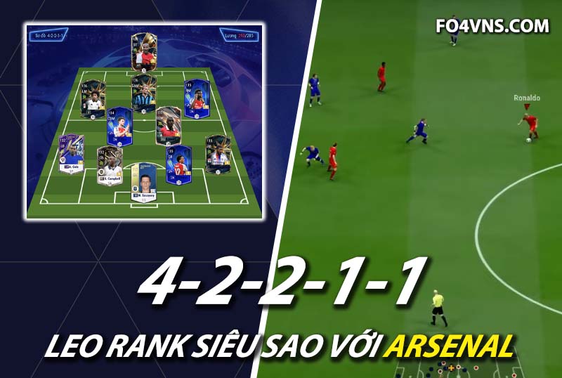 Chiến thuật FC Online : Phát huy sức mạnh team Arsenal với sơ đồ 42211