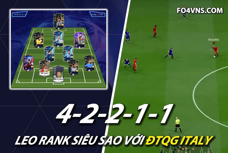 Chiến thuật FC Online : Sơ đồ 42211 với team color ĐT Italy top rank Hàn