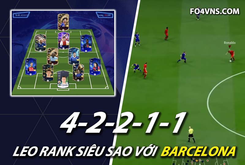 Chiến thuật FC Online : Sơ đồ 42211 với team color Barcelona top rank Hàn