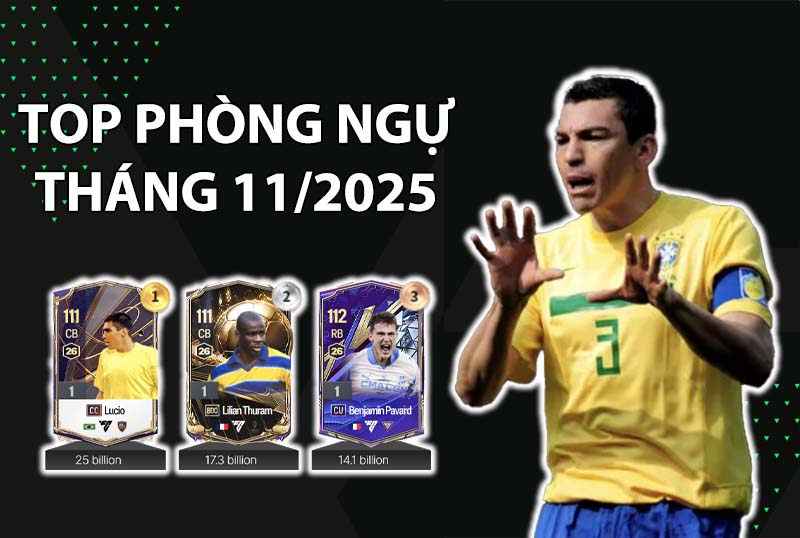 Những cầu thủ dùng nhiều nhất FC Online Hàn tháng 11/2025 vị trí phòng ngự