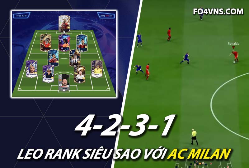 Chiến thuật FC Online : Sơ đồ 4231 với team color AC Milan top rank Hàn