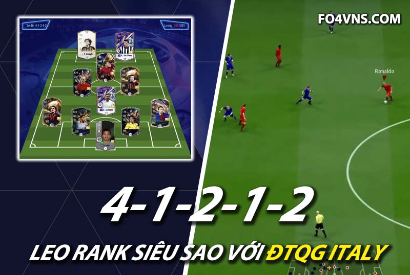 Chiến thuật FC Online : Sơ đồ 41212 Italy với Francesco Totti WS +8 rank Hàn