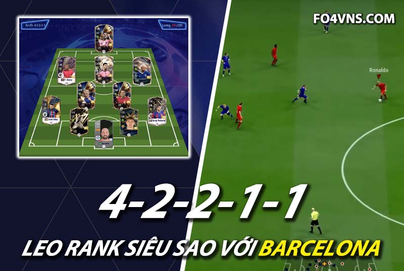 Chiến thuật FC Online : Phát huy sức mạnh bộ 3 MNS sơ đồ 42211 Barcelona
