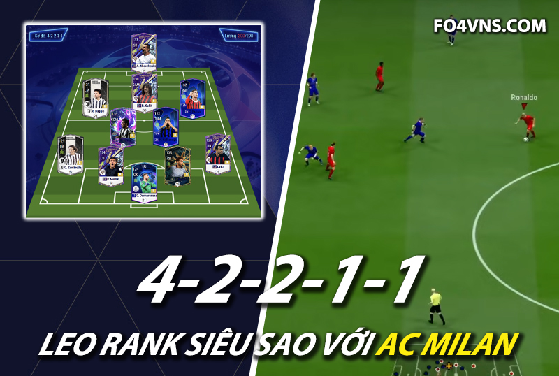 Chiến thuật FC Online : Team AC Milan 42211 với cặp đôi Sheva và Gullit