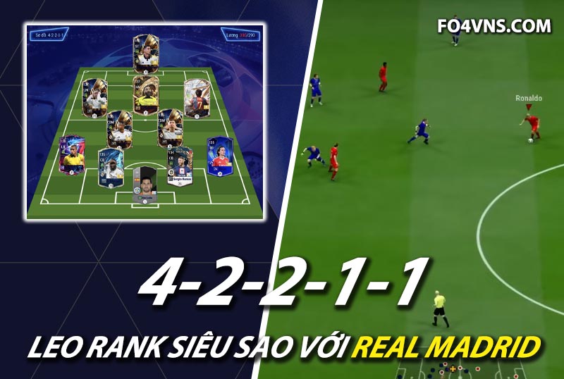 Chiến thuật FC Online : Tái hiện sức mạnh bộ 3 BBC sơ đồ 42211 Real Madrid
