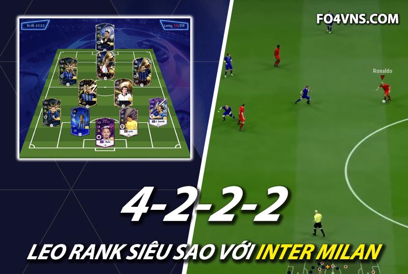 Chiến thuật FC Online : Sơ đồ 4222 ST/CF với team color Inter rank siêu sao