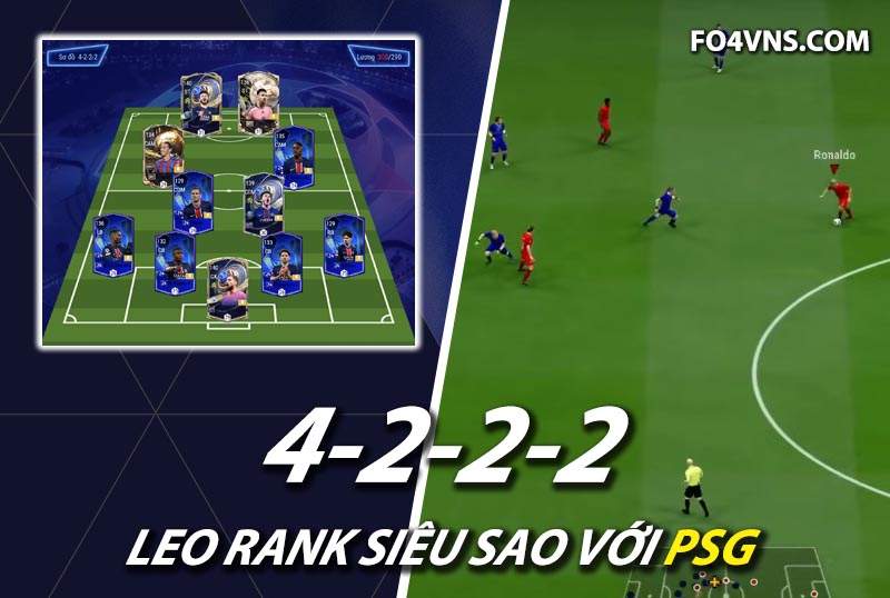 Chiến thuật FC Online : Sơ đồ 4222 với team color PSG rank siêu sao