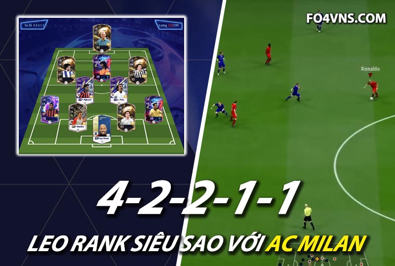Chiến thuật FC Online : Sơ đồ 42211 với team color AC Milan rank siêu sao