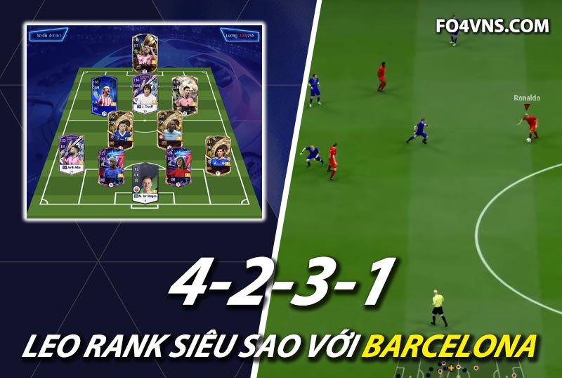 Chiến thuật FC Online : Sơ đồ 4231 với team color Barcelona rank siêu sao