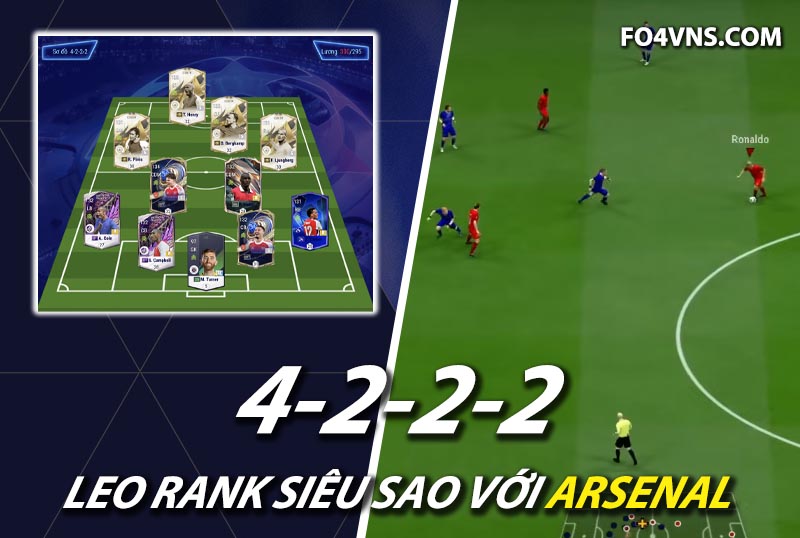 Chiến thuật FC Online : Sơ đồ 4222 với team color Arsenal rank siêu sao