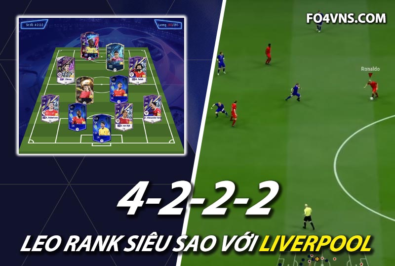 Chiến thuật FC Online : Sơ đồ 4222 với team color Liverpool rank siêu sao