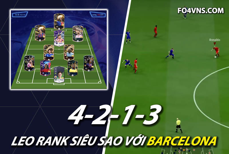 Chiến thuật FC Online : Sơ đồ 4213 với team color Barcelona rank siêu sao