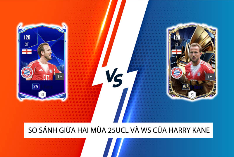 So sánh hai mùa giải 25UCL và WS của H. Kane trong FC Online
