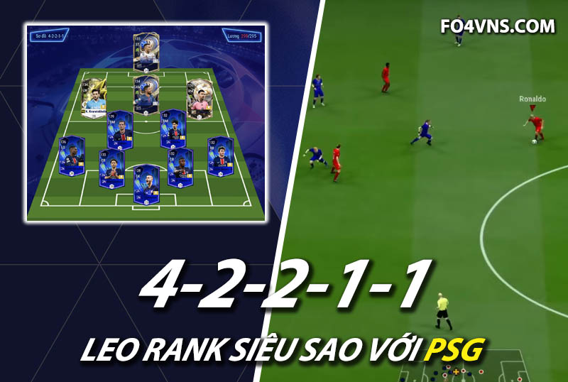 Chiến thuật FC Online : Sơ đồ 42211 với team color PSG rank siêu sao