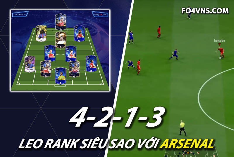 Chiến thuật FC Online : Sơ đồ 4213 với team color Arsenal rank siêu sao