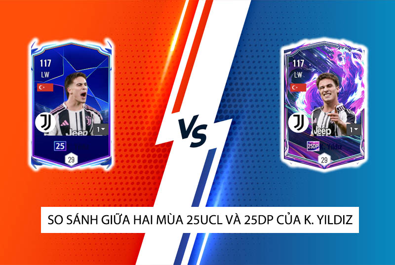 So sánh hai mùa giải 25UCL và 25DP của K. Yildiz trong FC Online
