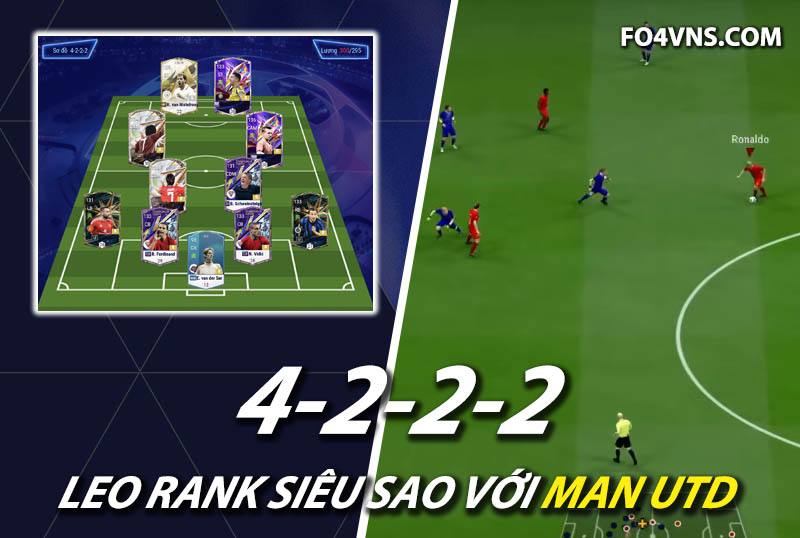 Chiến thuật FC Online : Sơ đồ 4222 với team color Man Utd rank siêu sao