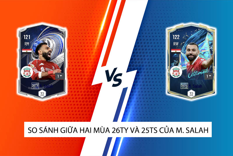 So sánh hai mùa giải 26TY và 25TS của M. Salah trong FC Online