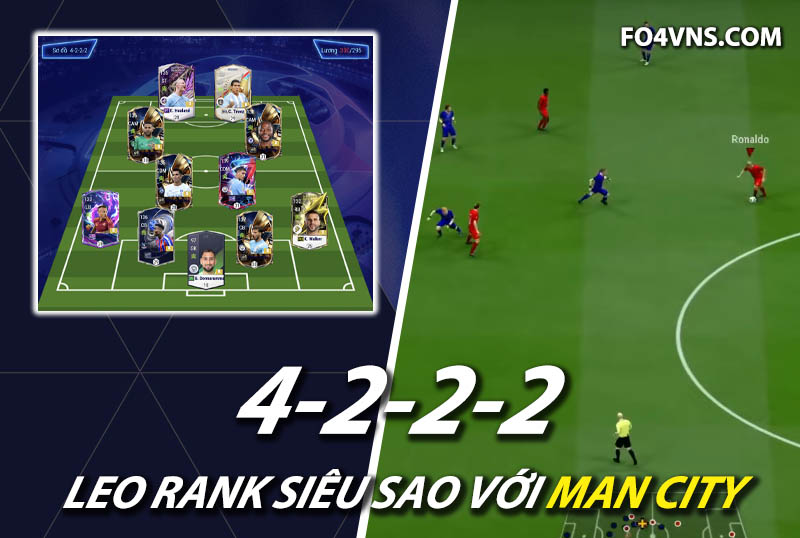 Chiến thuật FC Online : Sơ đồ 4222 với team Man City rank siêu sao Hàn