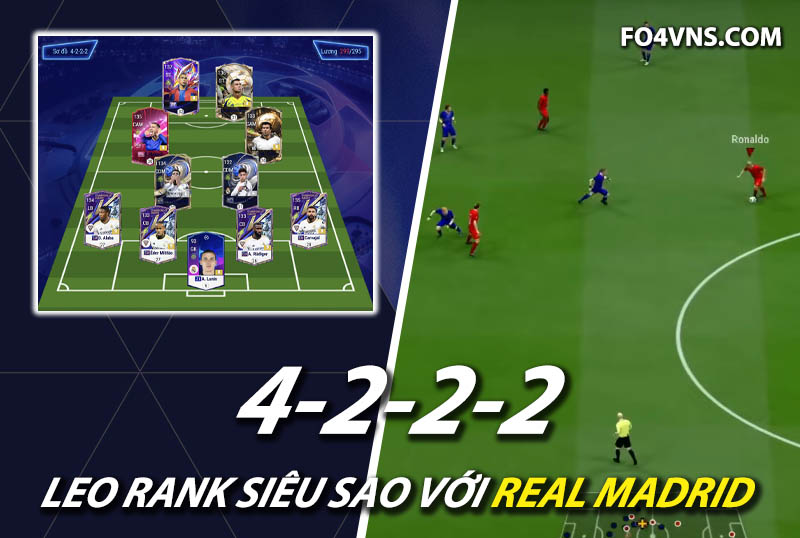 Chiến thuật FC Online : Sơ đồ 4222 với team Real Madrid rank siêu sao Hàn