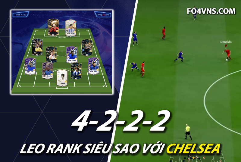 Chiến thuật FC Online : Sơ đồ 4222 với team Chelsea rank siêu sao Hàn